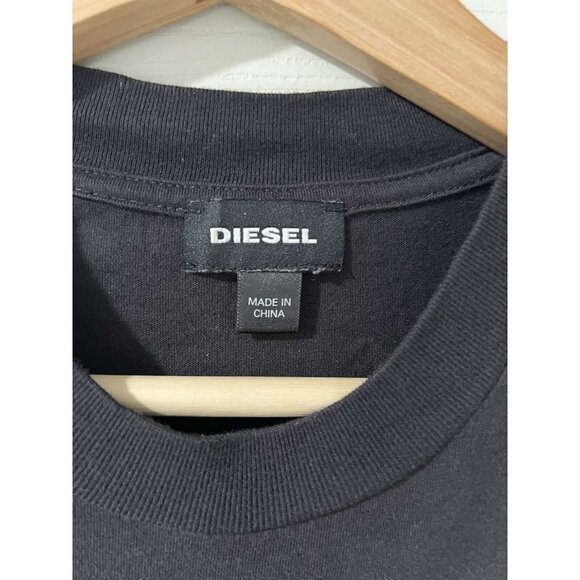DIESEL TShirt Short Sleeve Crew Neck 100%Cotton Unisex Tee Black Size S - Picture 8 of 8